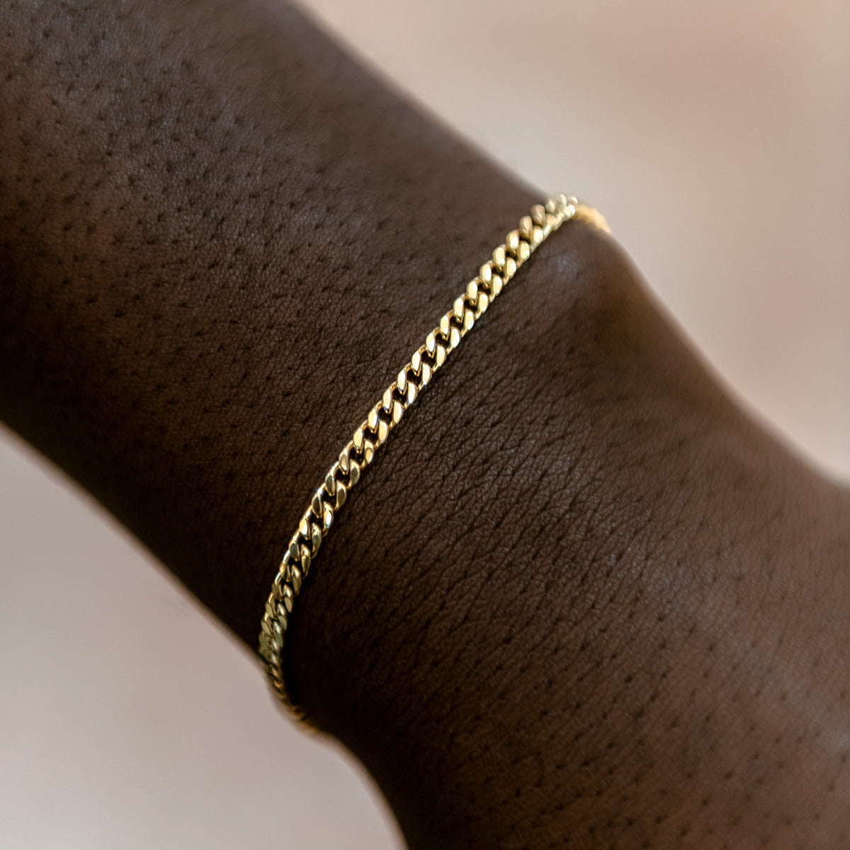 Micro Cuban Bracelet in Yellow Gold- 3mm - The GLD Shop