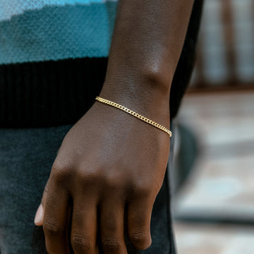Pulsera microcubana de oro amarillo - 3 mm