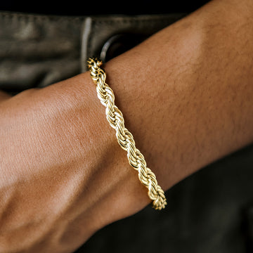Rope Bracelet in Yellow Gold- 6mm