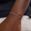 Pulsera de cuerda en oro blanco- 2mm