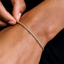 Pulsera de cuerda de oro amarillo - 2mm