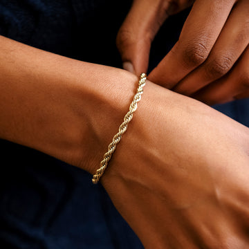 Rope Bracelet in Yellow Gold- 4mm