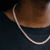 Cadena Cubana con Micro Pavé de Diamantes en Oro Rosa - 6 mm