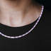 Pink Diamond Baguette Tennis Necklace