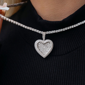 Diamond Baguette Heart Pendant