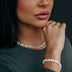 Round Stone Star Tennis Necklace in White Gold - 8mm