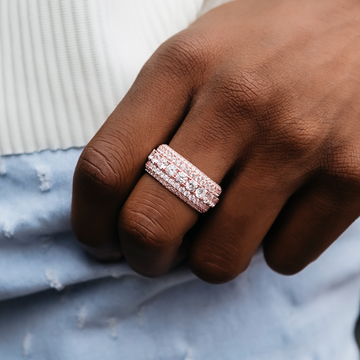 5 Layer Diamond Band Ring in Rose Gold Vermeil
