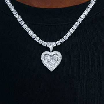 Diamond Baguette Heart Pendant