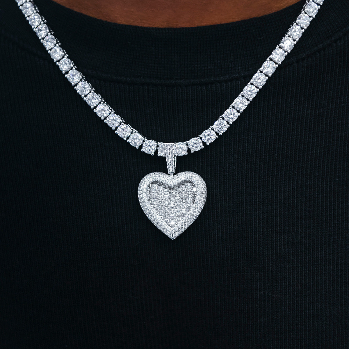 Diamond Baguette Heart Pendant - The GLD Shop