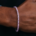 Pulsera de tenis de oro rosa con diamantes en forma de baguette