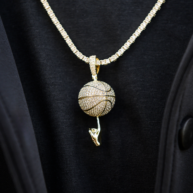Iced Basketball Pendant - Main Image