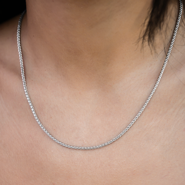 Palm Chain in White Gold- 2mm – The GLD Shop