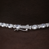 Cadena de tenis con diamantes de corte ovalado y mixto en oro blanco - 3 mm