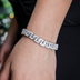Baguette Chain Link Bracelet in White Gold