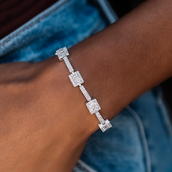 Baguette Pave Tennis Bracelet