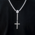 Cadena de rosario microagrupada en oro blanco - 6 mm