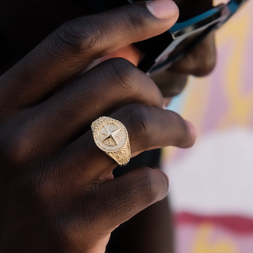 Anillo Compass en vermeil de oro amarillo