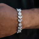 Pulsera de flores con diamantes