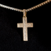 Colgante Cruz de Diamantes Baguette en Oro Amarillo