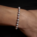 Pulsera de bolas heladas en oro rosa/blanco - 4 mm