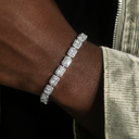 Pulsera tenis con diamantes talla cojín