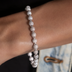 Iced Ball Bracelet in White Gold - 4mm
