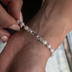 Iced Ball Bracelet in White Gold - 4mm