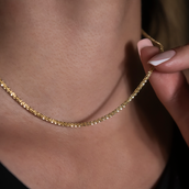 Gargantilla Popcorn en Oro Amarillo - 2 mm