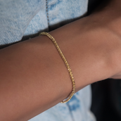 Pulsera Popcorn en oro amarillo - 2mm