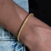 Pulsera Popcorn de Oro Amarillo - 4mm