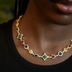 Collar de piedras preciosas de colores en oro amarillo - 17 mm