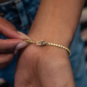 Pulsera micro tenis Canario en oro amarillo