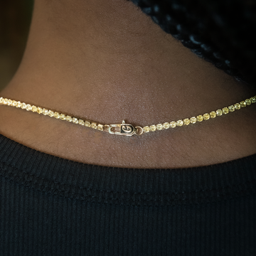 Canary Micro Tennis Necklace + Bracelet Bundle in Yellow Gold