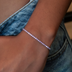 Pulsera de tenis micro con diamante rosa en oro blanco