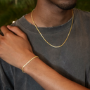 Set de cadena y pulsera de micro tenis Canary en oro amarillo