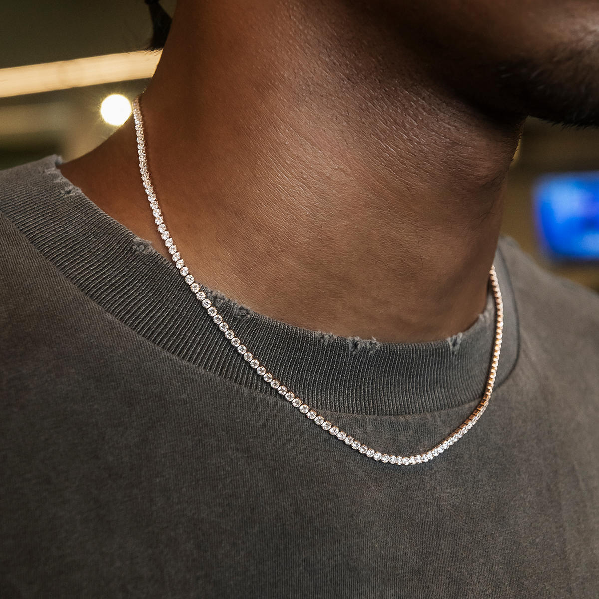Micro Tennis Chain Rapper Chain Micro Tennis Chain in Rose Gold – The GLD Shop