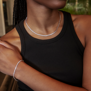 Collar Micro Tenis en Oro Rosado