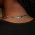 Collar Fígaro en oro blanco - 6 mm