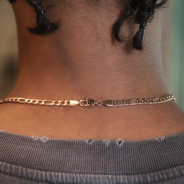 Figaro Link Chain in Rose Gold- 4mm