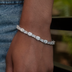 Pulsera de tenis con óvalos y esmeraldas talladas
