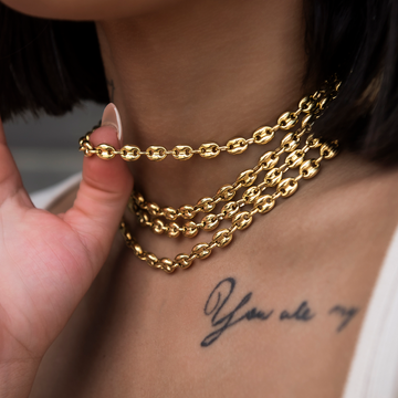 Valentina Necklace in Yellow Gold- 7mm