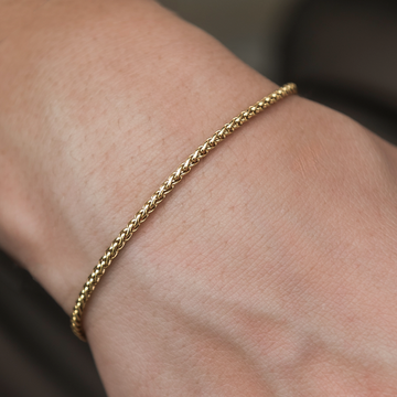 Palm Chain Bracelet in Yellow Gold- 2mm