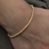 Palm Chain Bracelet in Yellow Gold- 4mm