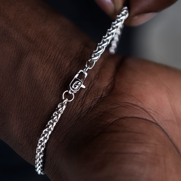 Pulsera Palm Chain de Oro Blanco - 4mm