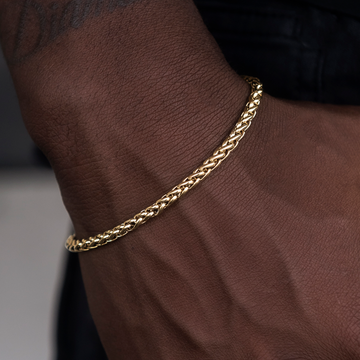 Palm Chain Bracelet in Yellow Gold- 4mm