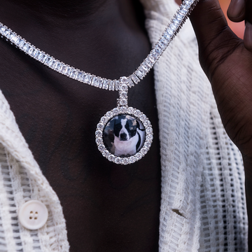 3D Photo Pendant - Iced Circle