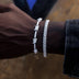 Pulsera Iced Barbed Wire + Micro Diamond Prong de 6 mm en oro blanco