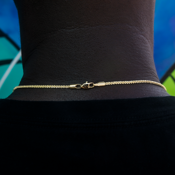 Cadena de palomitas de maíz en oro amarillo - 2 mm