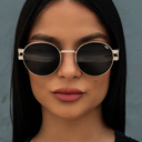 Miami Avenue Sunglasses in Yellow Gold with Sunglass Chain
