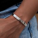 Pulsera de espiga en oro blanco - 6mm